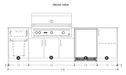 Urban Bonfire Urban Bonfire Horizon 42 Outdoor Kitchen Barbecue Finished - Gas