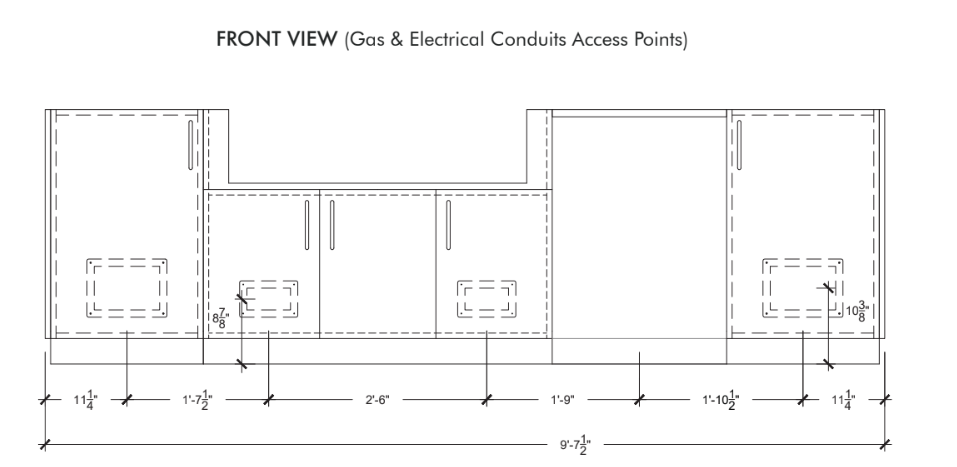 Urban Bonfire Urban Bonfire Horizon 42 Outdoor Kitchen Barbecue Finished - Gas