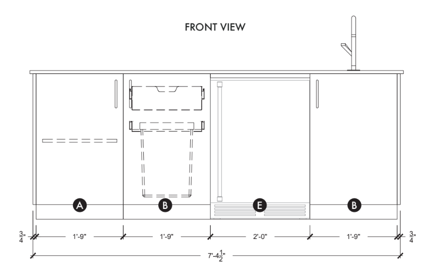 Urban Bonfire Urban Bonfire Lagoon Outdoor Kitchen Barbecue Finished - Gas