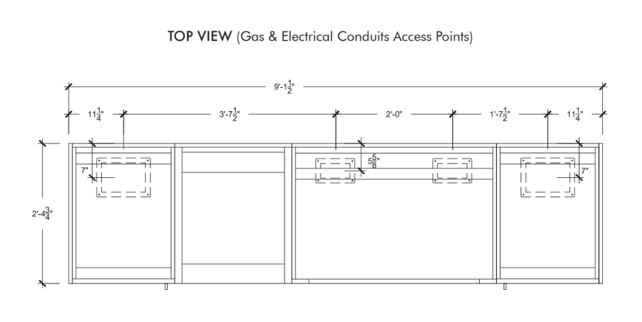 Urban Bonfire Urban Bonfire Meadow 36 Outdoor Kitchen Barbecue Finished - Gas