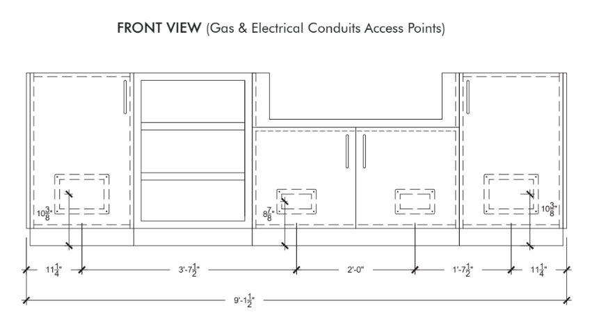Urban Bonfire Urban Bonfire Meadow 36 Outdoor Kitchen Barbecue Finished - Gas