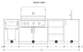Urban Bonfire Urban Bonfire Mist 36 Outdoor Kitchen Barbecue Finished - Gas