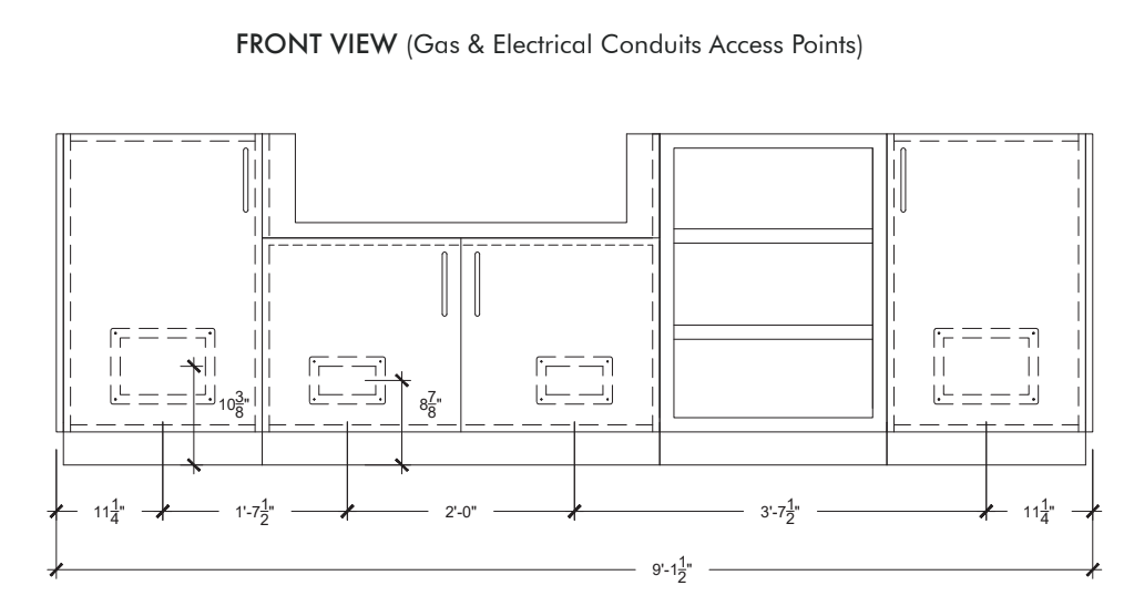 Urban Bonfire Urban Bonfire Mist 36 Outdoor Kitchen Barbecue Finished - Gas