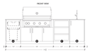 Urban Bonfire Urban Bonfire Mist 42 Outdoor Kitchen Barbecue Finished - Gas