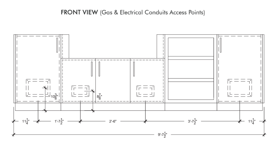 Urban Bonfire Urban Bonfire Mist 42 Outdoor Kitchen Barbecue Finished - Gas