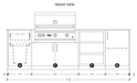 Urban Bonfire Urban Bonfire Prairie 36 Outdoor Kitchen Barbecue Finished - Gas