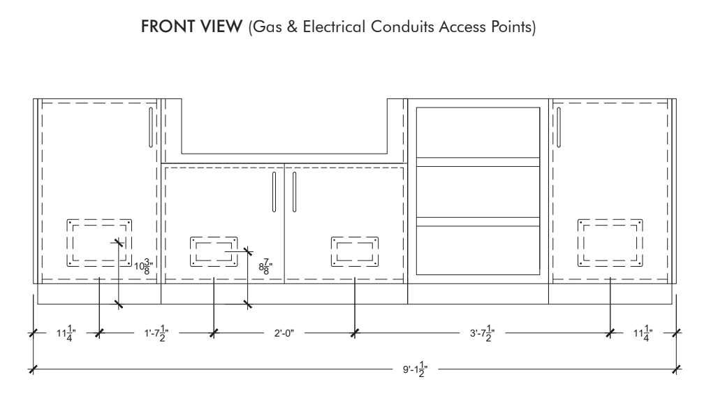 Urban Bonfire Urban Bonfire Prairie 36 Outdoor Kitchen Barbecue Finished - Gas