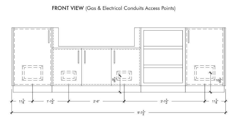 Urban Bonfire Urban Bonfire Prairie 42 Outdoor Kitchen Barbecue Finished - Gas