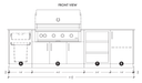 Urban Bonfire Urban Bonfire Prairie 42 Outdoor Kitchen Barbecue Finished - Gas