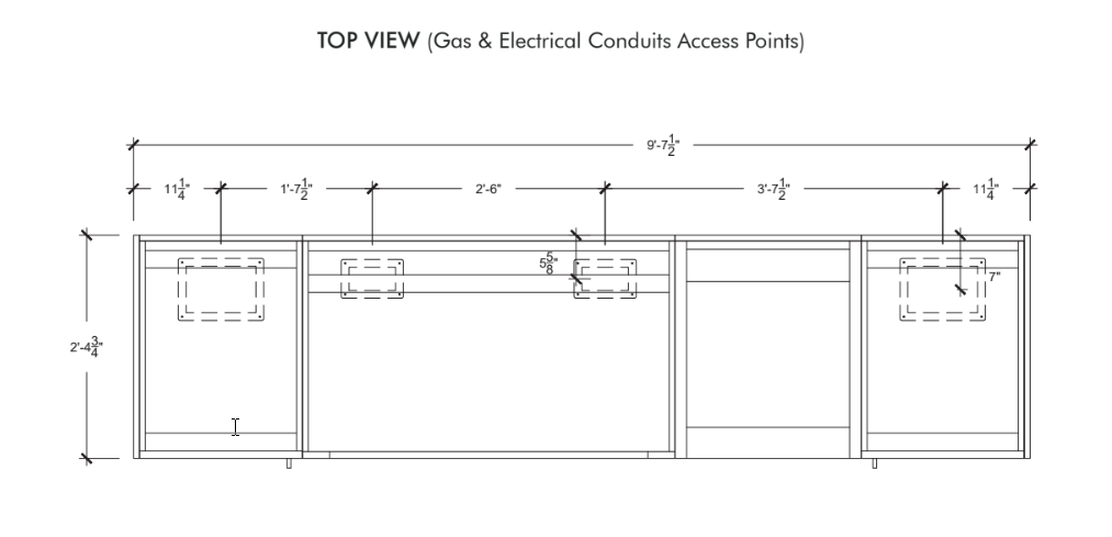 Urban Bonfire Urban Bonfire Prairie 42 Outdoor Kitchen Barbecue Finished - Gas