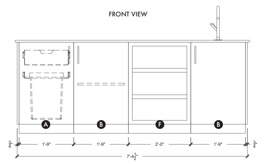 Urban Bonfire Urban Bonfire Reef Outdoor Kitchen Barbecue Finished - Gas