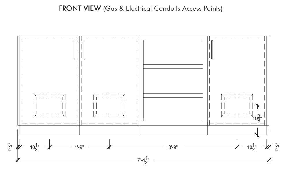 Urban Bonfire Urban Bonfire Reef Outdoor Kitchen Barbecue Finished - Gas