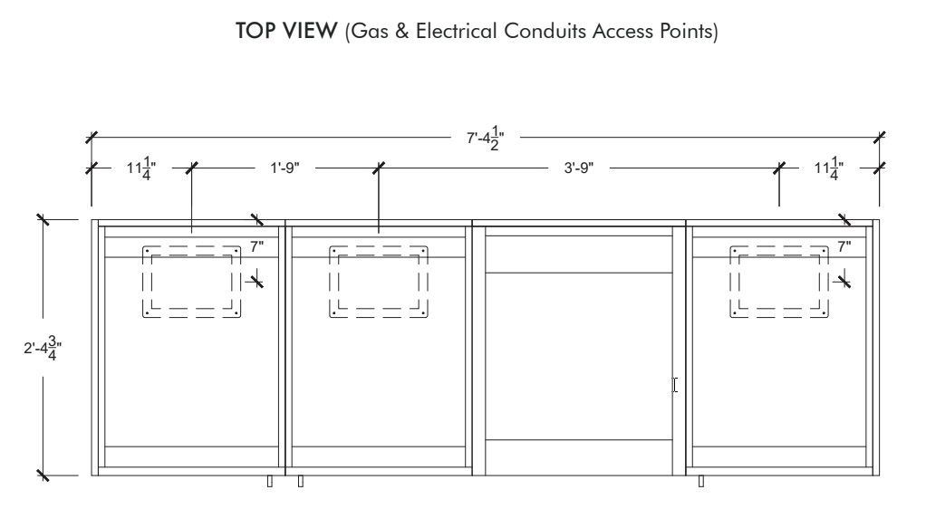 Urban Bonfire Urban Bonfire Reef Outdoor Kitchen Barbecue Finished - Gas
