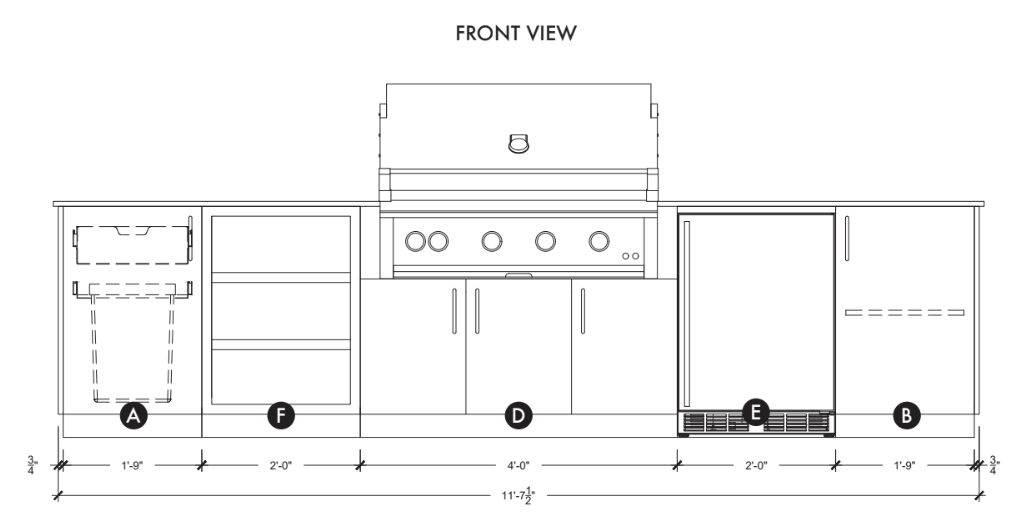 Urban Bonfire Urban Bonfire Ridge 42 Outdoor Kitchen Barbecue Finished - Gas