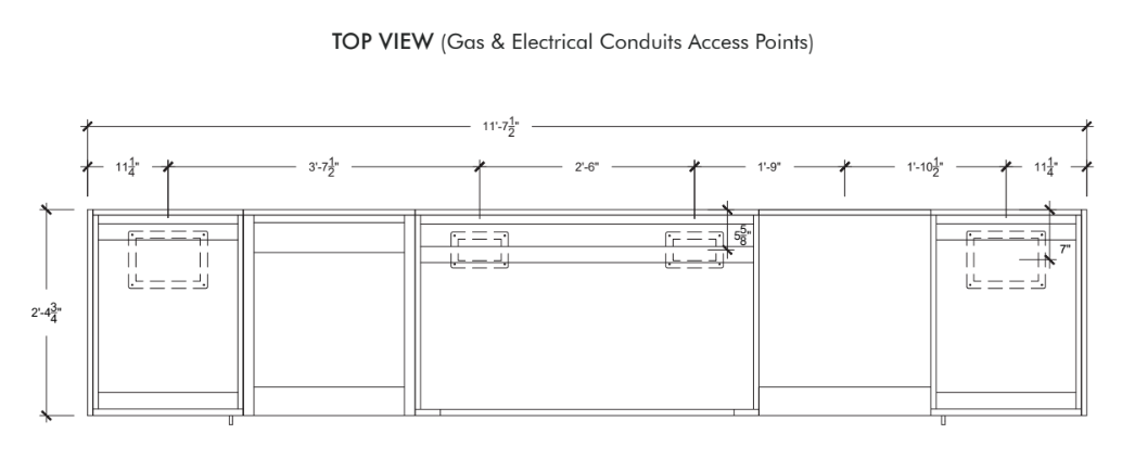 Urban Bonfire Urban Bonfire Ridge 42 Outdoor Kitchen Barbecue Finished - Gas