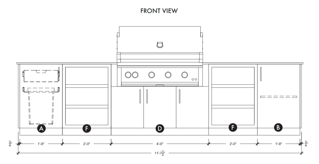 Urban Bonfire Urban Bonfire Savannah 42 Outdoor Kitchen Barbecue Finished - Gas