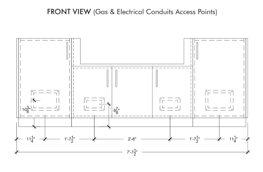 Urban Bonfire Urban Bonfire Sierra 42 Outdoor Kitchen Barbecue Finished - Gas