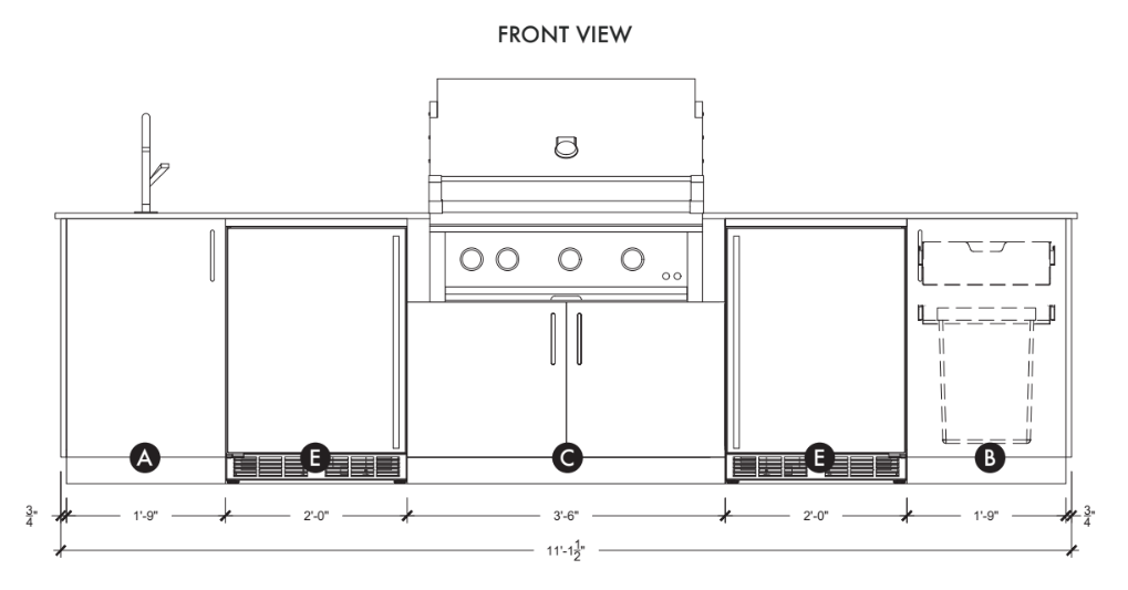 Urban Bonfire Urban Bonfire Soho 36 Outdoor Kitchen Barbecue Finished - Gas