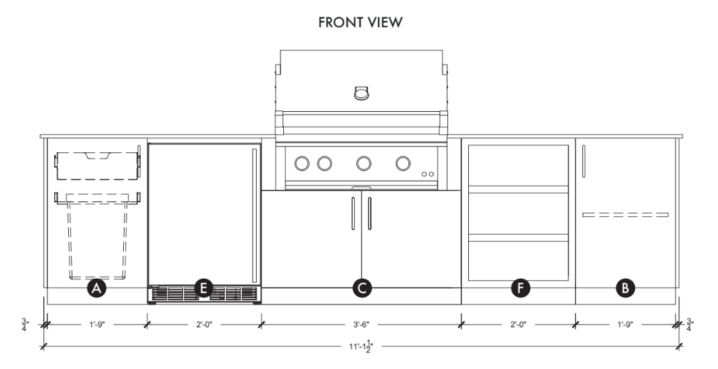 Urban Bonfire Urban Bonfire TAÏGA 36 Outdoor Kitchen Barbecue Finished - Gas