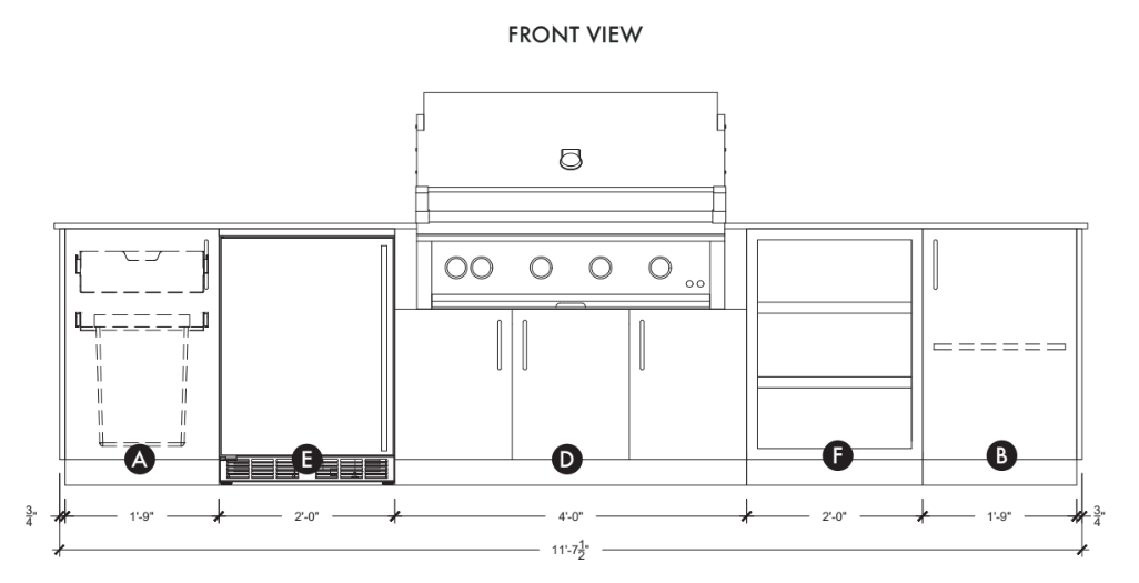 Urban Bonfire Urban Bonfire TAÏGA 42 Outdoor Kitchen Barbecue Finished - Gas