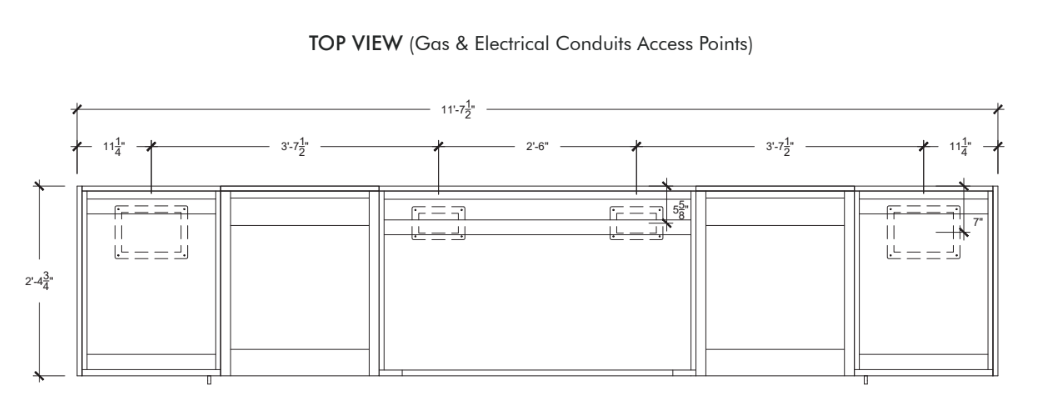 Urban Bonfire Urban Bonfire Twilight 42 Outdoor Kitchen Barbecue Finished - Gas