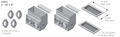 Valor Valor 2-14" Plenums-Includes Grilles (Side Mounted) - LDK3 LDK3 Fireplace Finished - Gas
