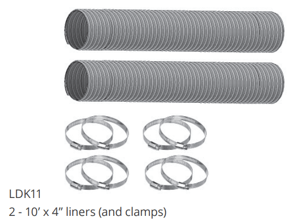 Valor Valor 4" Aluminum 2-ply Flex Kit 2 x 10 ft lengths (1000 H3 Series) - LDK11 LDK11 Fireplace Accessories