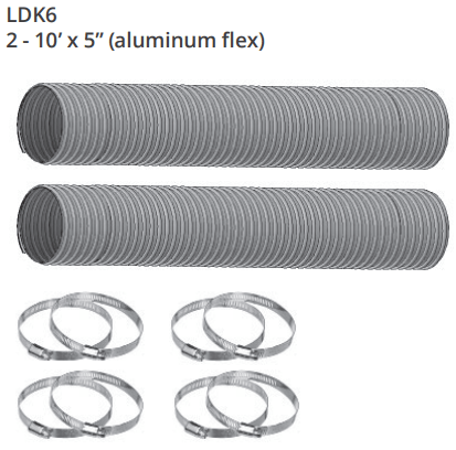 Valor Valor 5" Aluminum 2-ply Flex Kit 2 x 10 ft lengths - LDK6 LDK6 Fireplace Finished - Gas