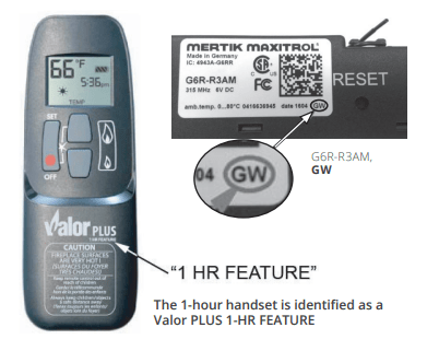 Valor Valor Bedroom Kit 1-hour Shutoff Remote Handset - GV60BRK GV60BRK Fireplace Finished - Gas
