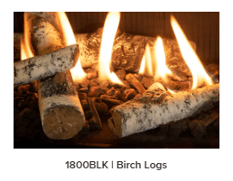 Valor Valor Birch Log Kit (L3 Series) - 1800BLK 1800BLK Fireplace Finished - Gas
