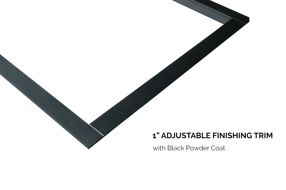Valor Valor Black Adjustable 1" Finishing Trim (L2 Series) - 1775LFB 1775LFB Fireplace Finished - Gas