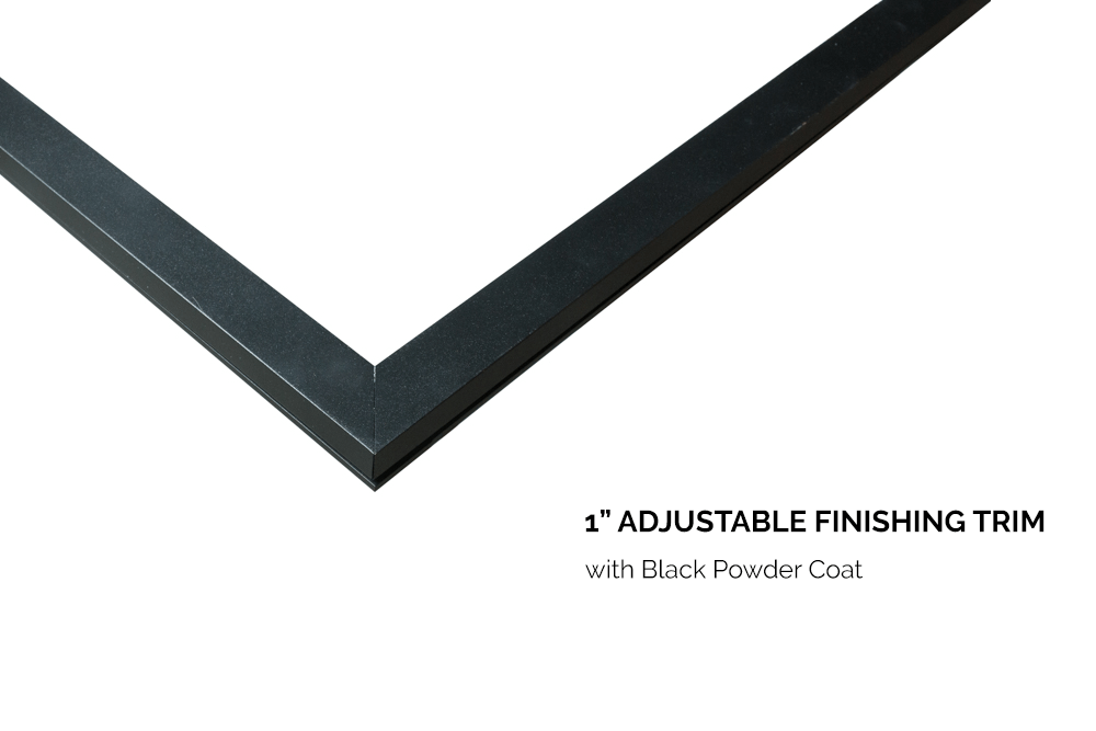 Valor Valor Black Adjustable 1" Finishing Trim (L3 Series) - 1875LFB 1875LFB Fireplace Finished - Gas