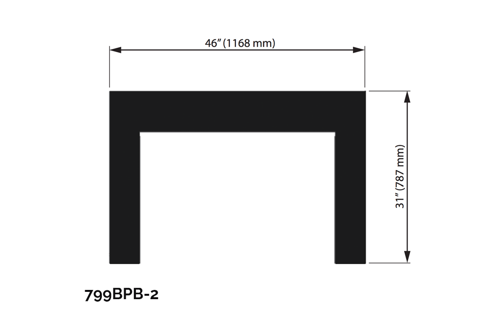 Valor Valor Black Backing Plate (G4 Series) - 799BPB-2 799BPB-2 Fireplace Finished - Gas