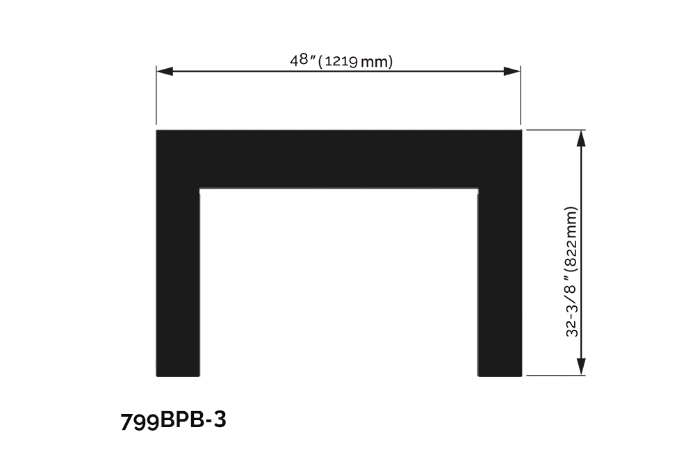 Valor Valor Black Backing Plate (G4 Series) - 799BPB-3 799BPB-3 Fireplace Finished - Gas