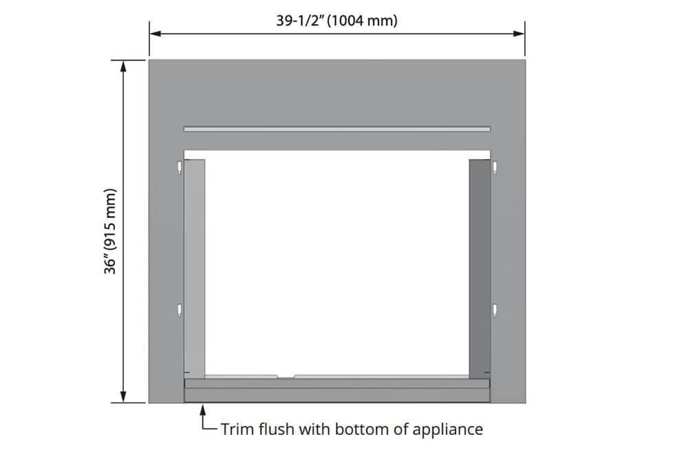 Valor Valor Black Reduced Clearance 3-Sided Backing Plate (H3 Series) - 1036BPB-RC 1036BPB-RC Fireplace Accessories