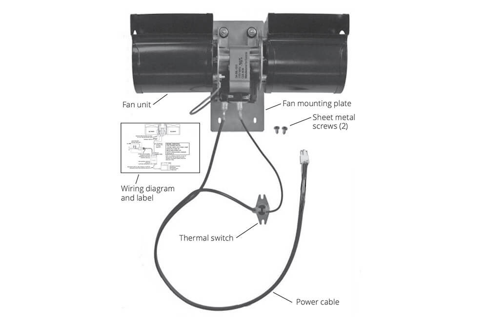 Valor Valor Circulating Fan Kit for Linears - 1595CFKv2 1595CFKv2 Fireplace Finished - Gas