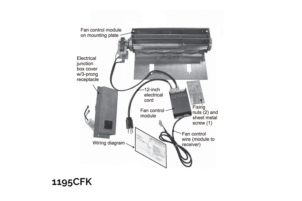 Valor Valor Circulating Fan Kit (H5 & H6 Series) - 1195CFK 1195CFK Fireplace Finished - Gas