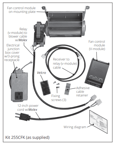 Valor Valor Circulating Fan Kit (P2 Gas Fireplace) - 255CFK 255CFK Fireplace Accessories