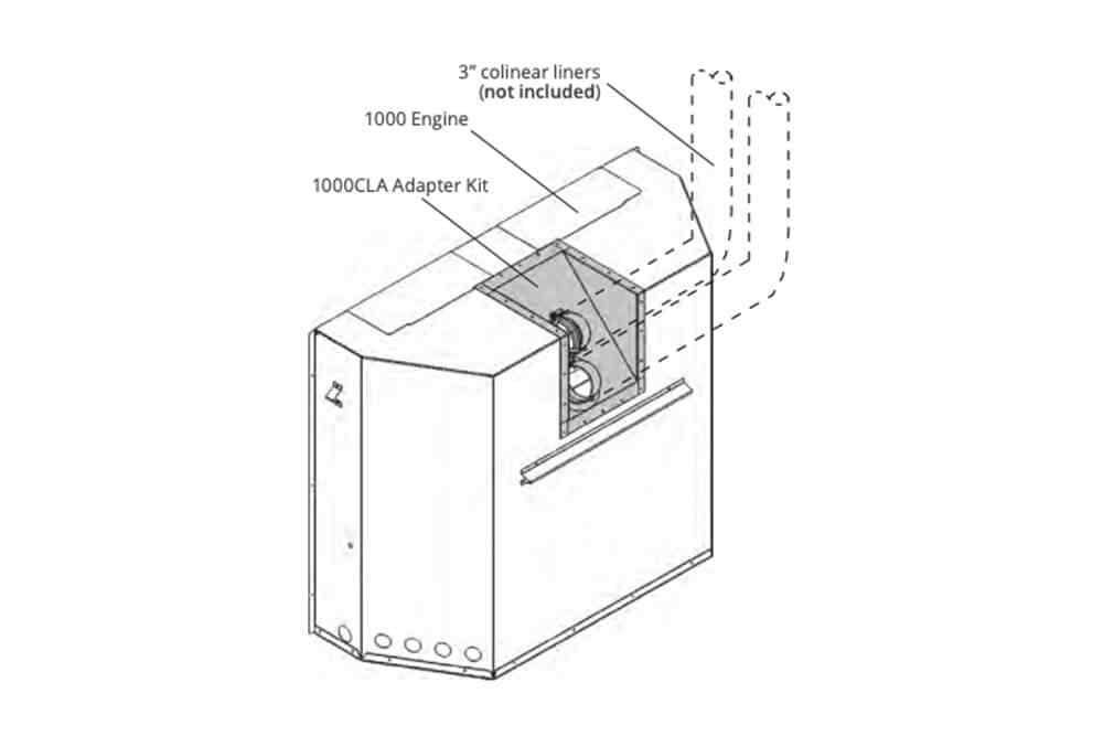 Valor Valor Co-linear Conversion Kit (1000 H3 Series) - 1000CLA 1000CLA Fireplace Venting