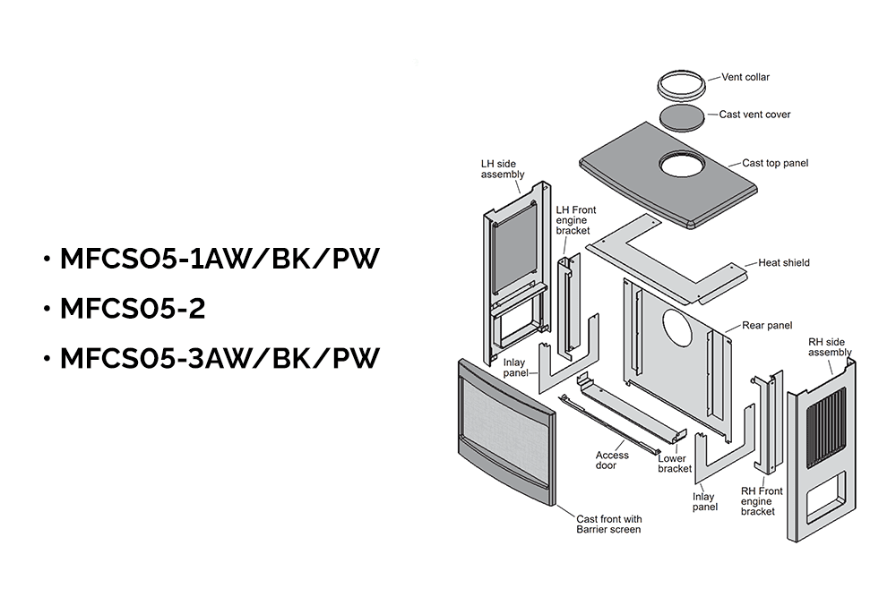 Valor Valor Pewter Madrona Modern Stove (Frame, Additional Parts) (Box 3 of 3) (Madrona Freestanding Series) - MFCS05-3PW MFCS05-3PW Fireplace Accessories