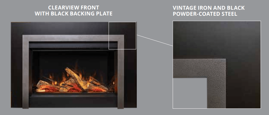 Valor Valor Vintage Iron Clearview Front (GE3 Electric) - GE3CFV GE3CFV Fireplace Accessories