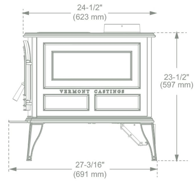 Vermont Castings Vermont Castings Aspen C3 Wood Stove 0002505 Fireplace Finished - Wood