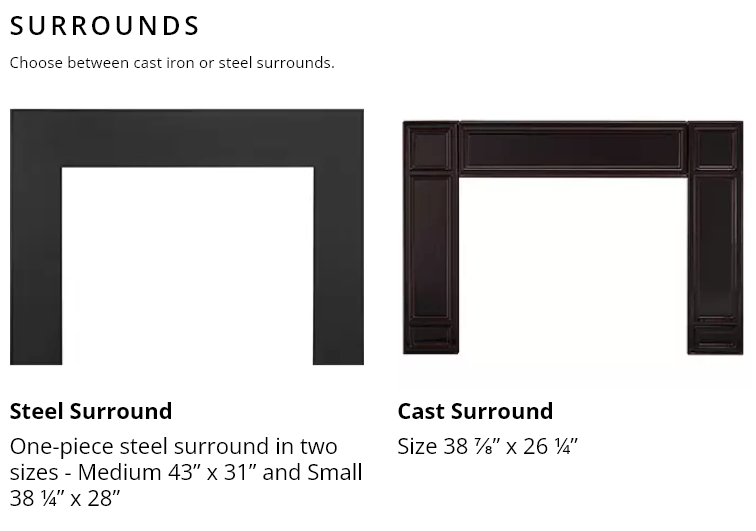 Vermont Castings Vermont Castings Gifford Medium Metal Surround (incl. Black Trim) - SPG-4331 SPG-4331 Fireplace Accessories