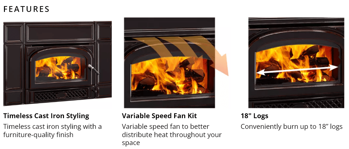 Vermont Castings Vermont Castings Gifford Wood-Burning Insert (Majolica Brown) GIFFORD-BM Fireplace Finished - Wood