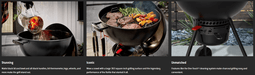 Weber Weber Original 22" Premium Kettle Charcoal Grill (Stealth) 1502254 Barbecue Finished - Charcoal