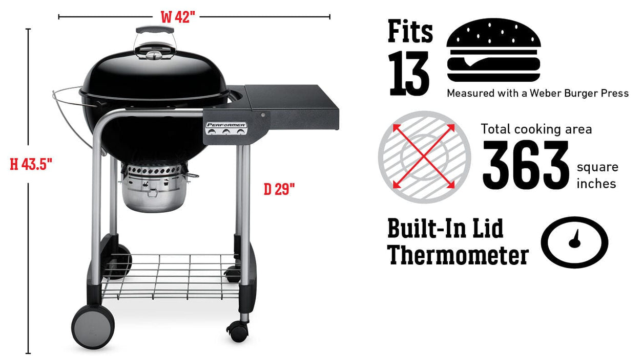 Weber Weber Performer Charcoal Grill 22" 15301001 Barbecue Finished - Charcoal 077924032516