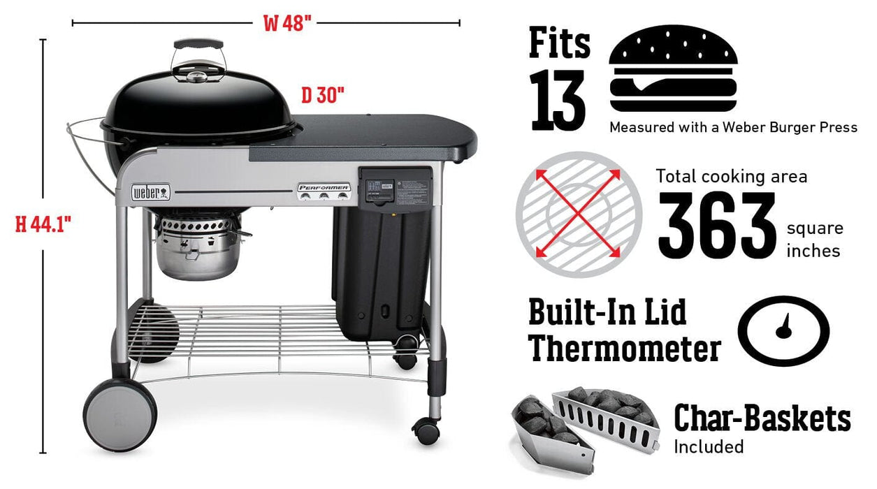 Weber Weber Performer Deluxe Charcoal Grill 22" Barbecue Finished - Charcoal