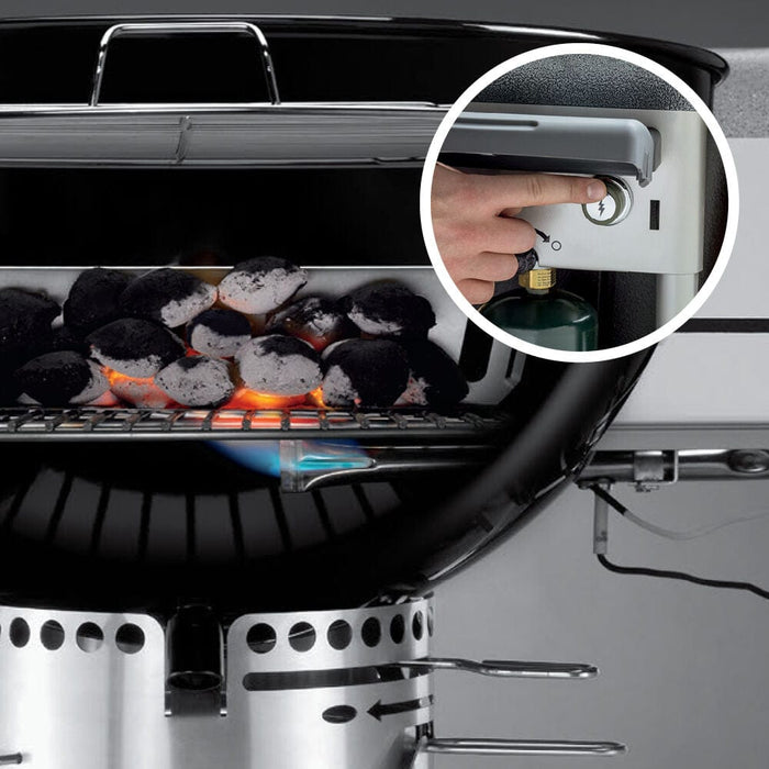 Weber Weber Performer Deluxe Charcoal Grill 22" Black 15501001 Barbecue Finished - Charcoal 077924032356