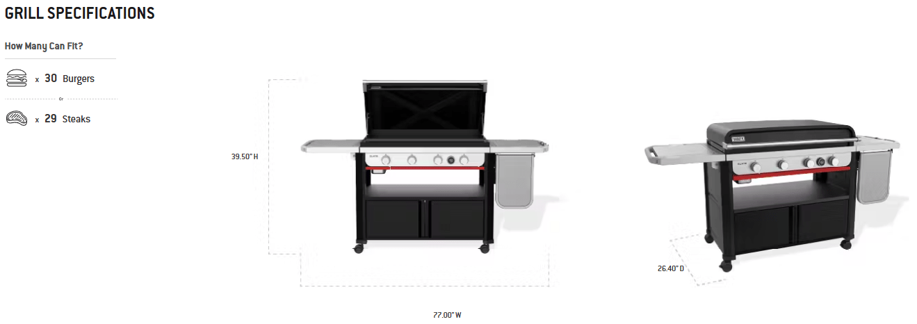 Weber Weber Slate 36" Rust-Resistant Griddle Barbecue Finished - Gas