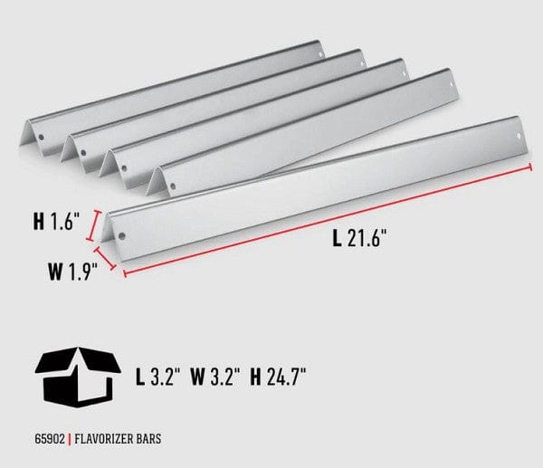 Weber Weber Stainless Steel Flavour Bars 5pc.x 21.5" (Genesis silver A / Spirit 200/500) - 65902 65902 Barbecue Parts
